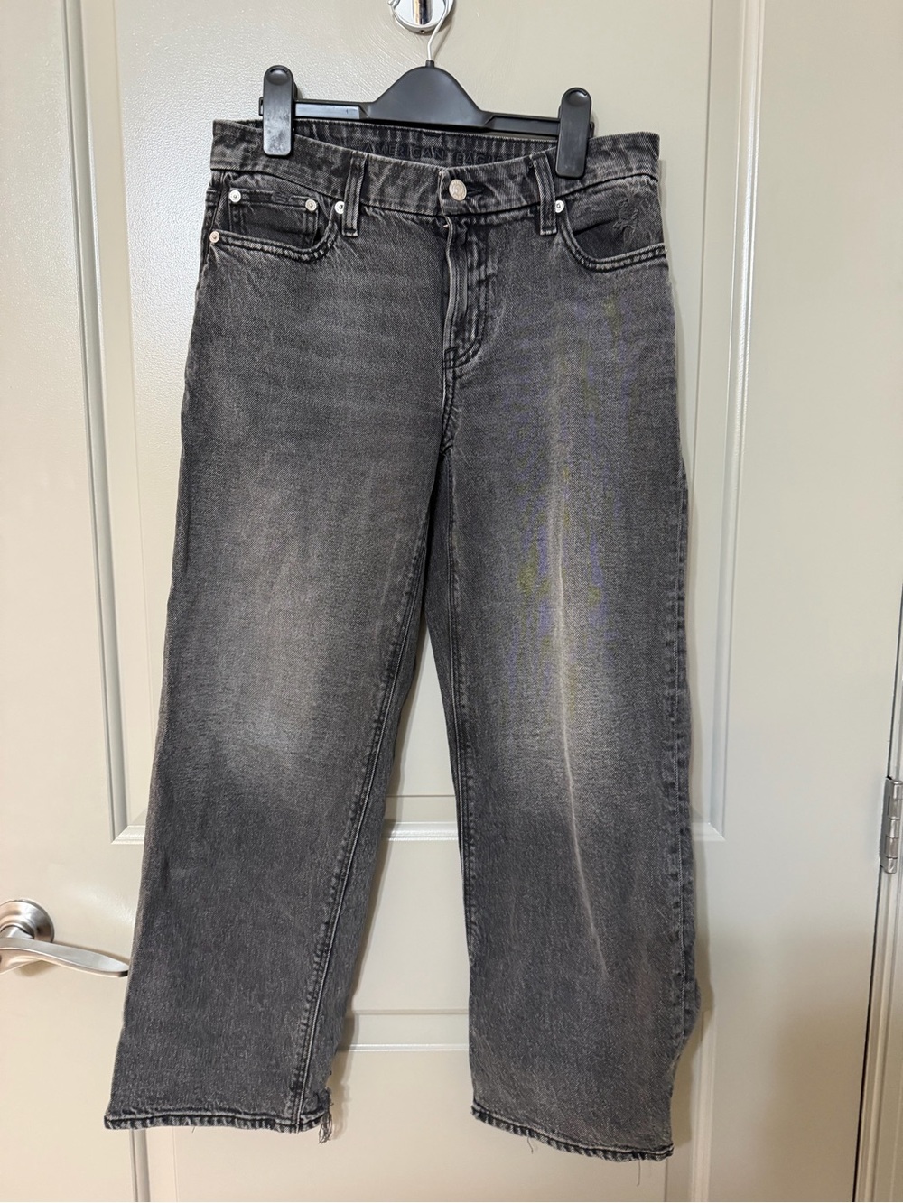 Women’s Washed Black Straight-Leg Jeans